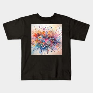 Psychedelic looking abstract illustration messy paint Kids T-Shirt